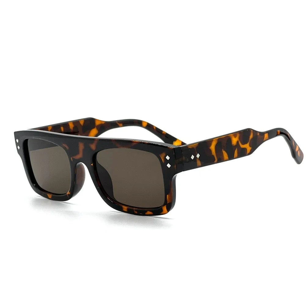 Tortoise Sunglasses Square Flat Top Fashion Stylish Glasses Class Sophistication